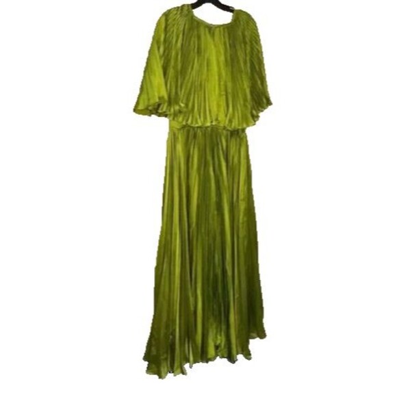 NWT Mac Duggal 49638 SZ 14 Beaded Caplet Tea Length Dress Apple Green $498 - Picture 5 of 6